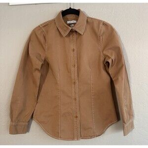 MADEWELL Women's Darted Button Up Fallen Timber Shirt NN943 BLOUSE sz 0